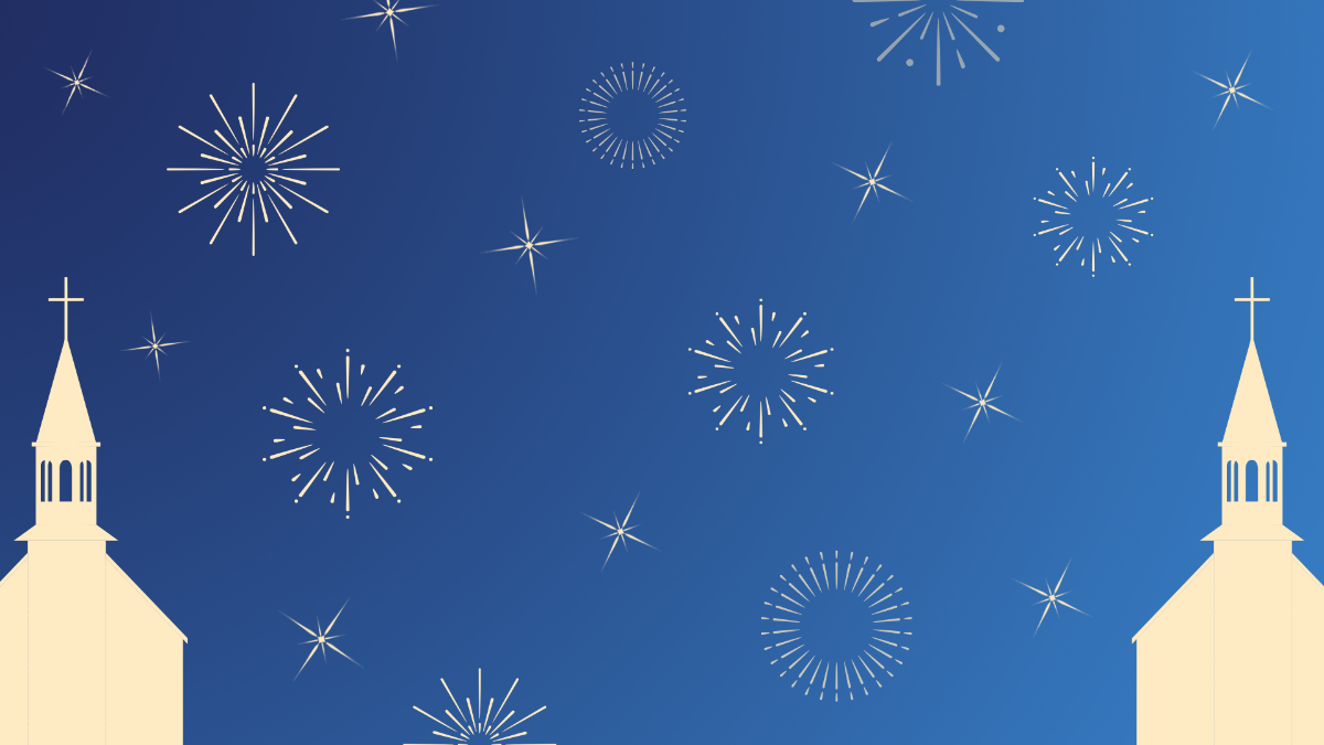 New Year Church Background Template