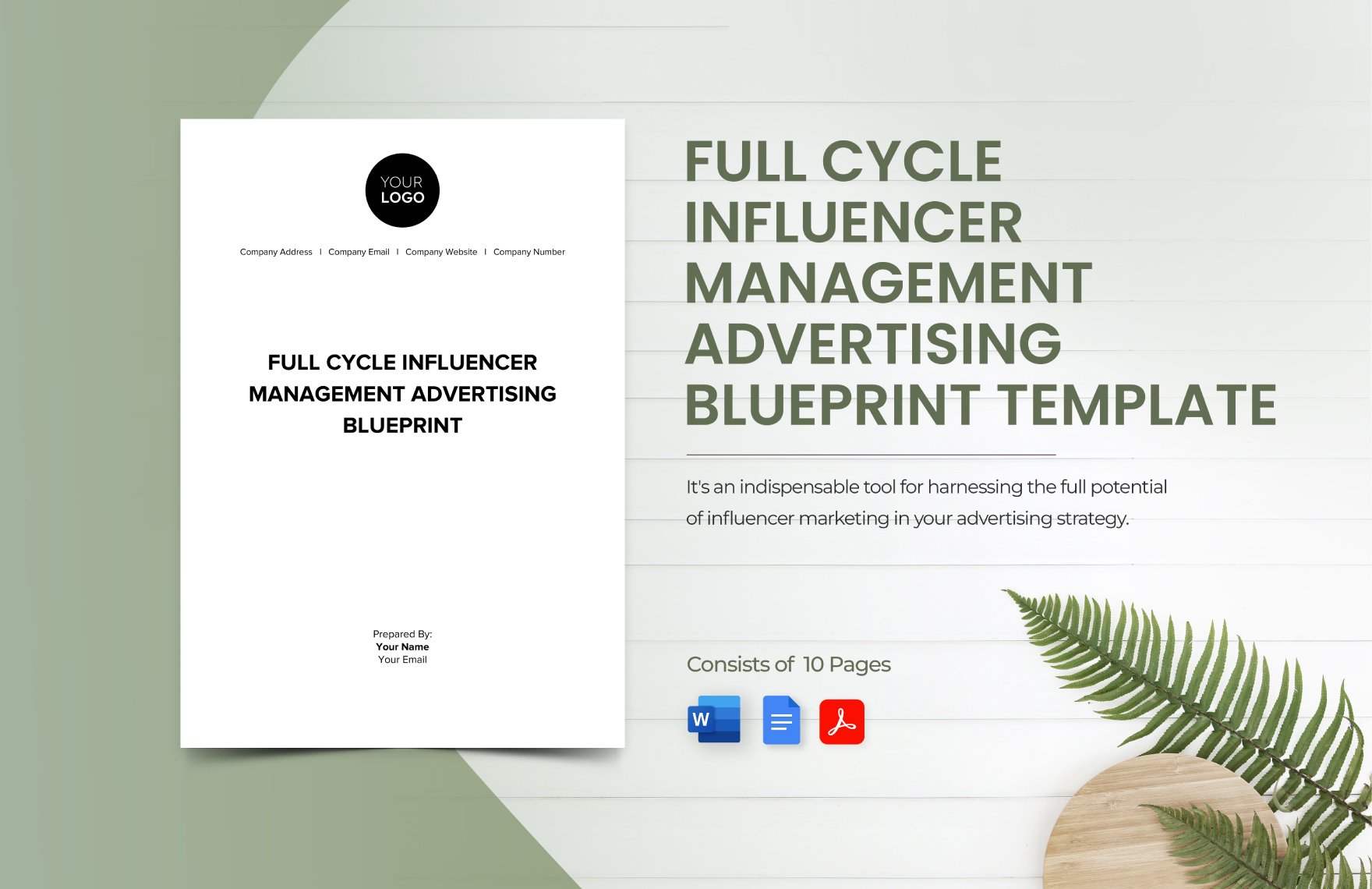 Full Cycle Influencer Management Advertising Blueprint Template
