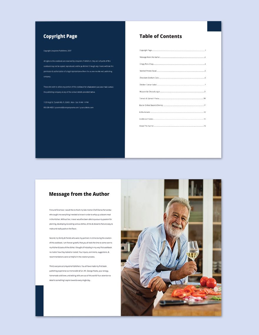Charity Cookbook Template