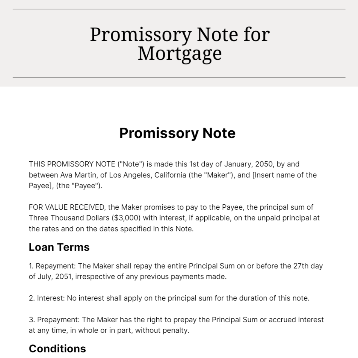 Free Promissory Note Templates To Edit Online Print Free Promissory Note Templates To Edit Online Print