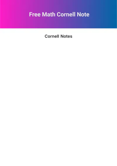 Free Math Cornell Note Template to Edit Online