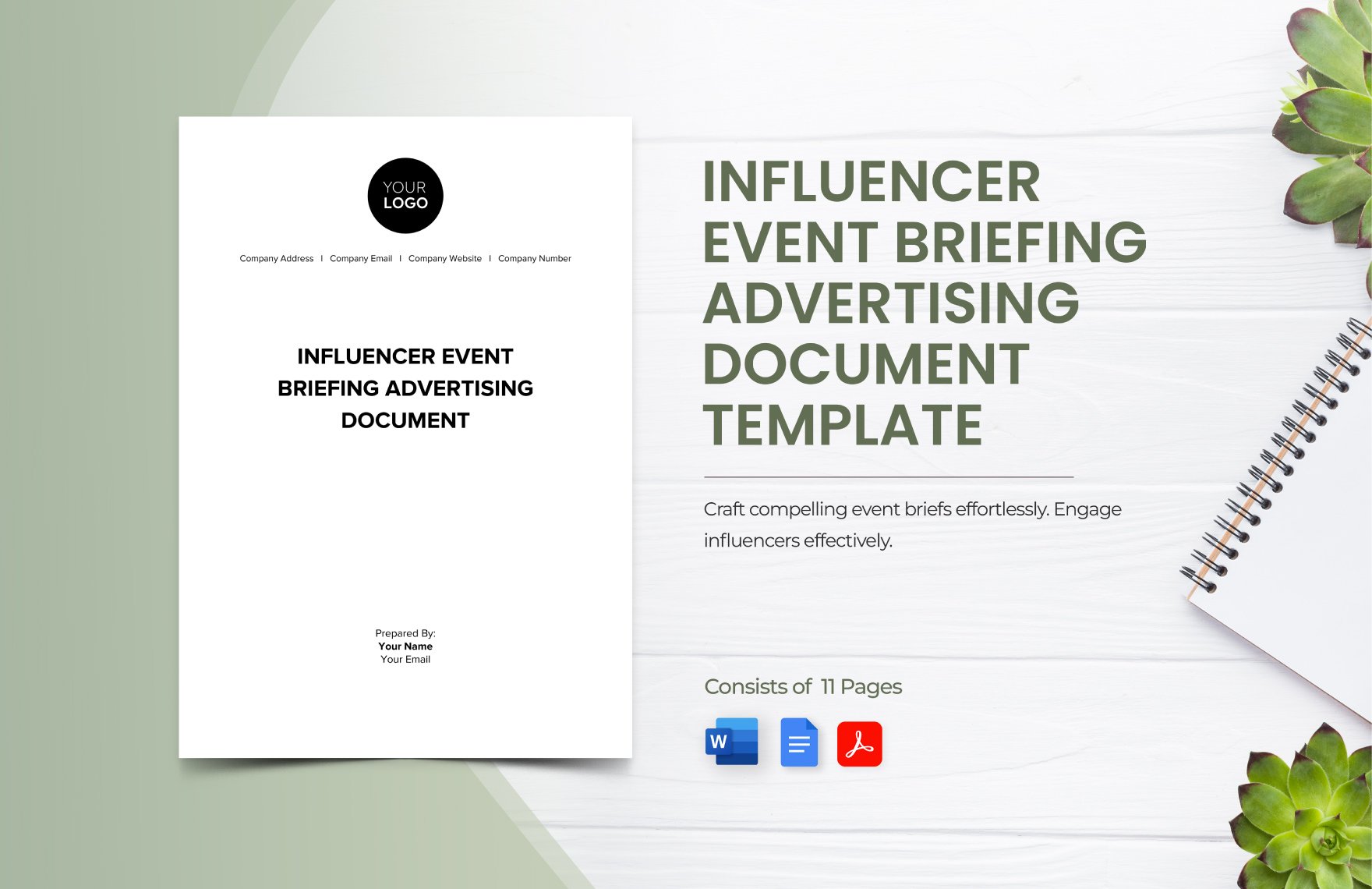 Influencer Event Briefing Advertising Document Template in Word, Google Docs, PDF