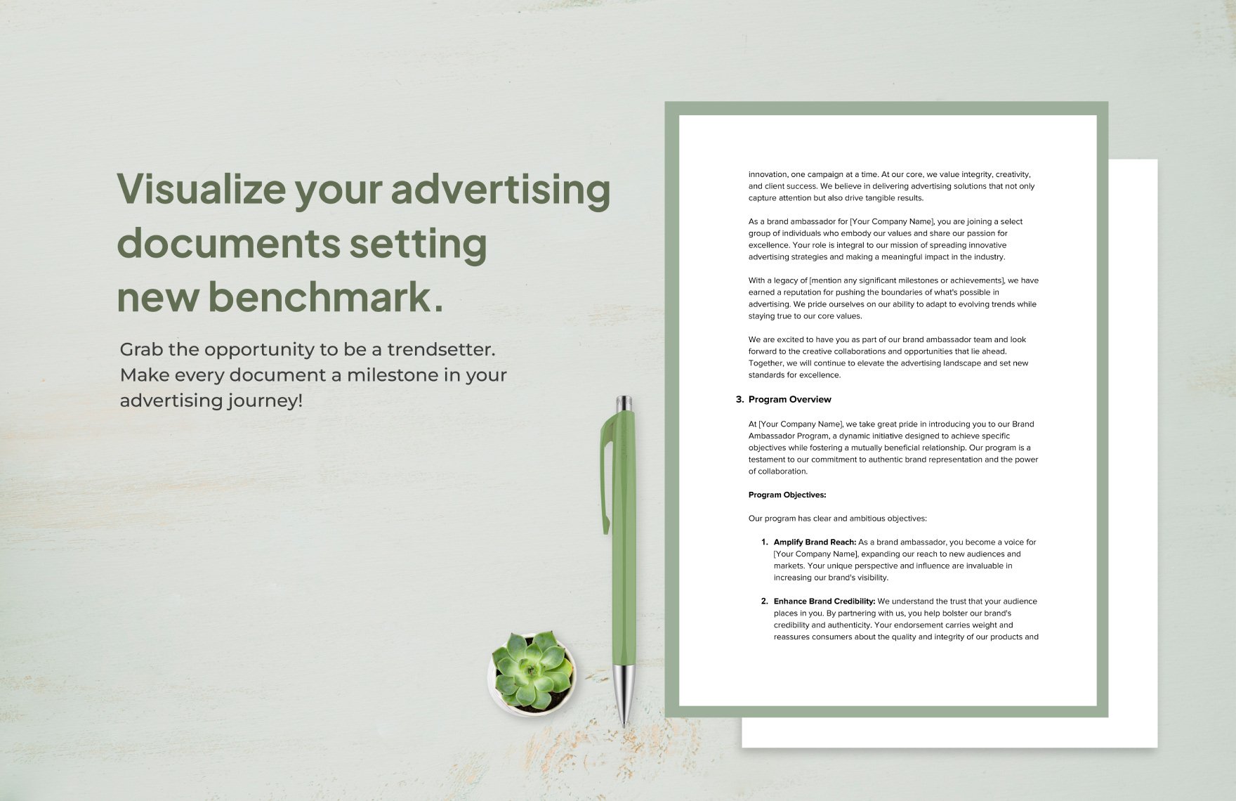 Brand Ambassador Program Advertising Guidelines Template
