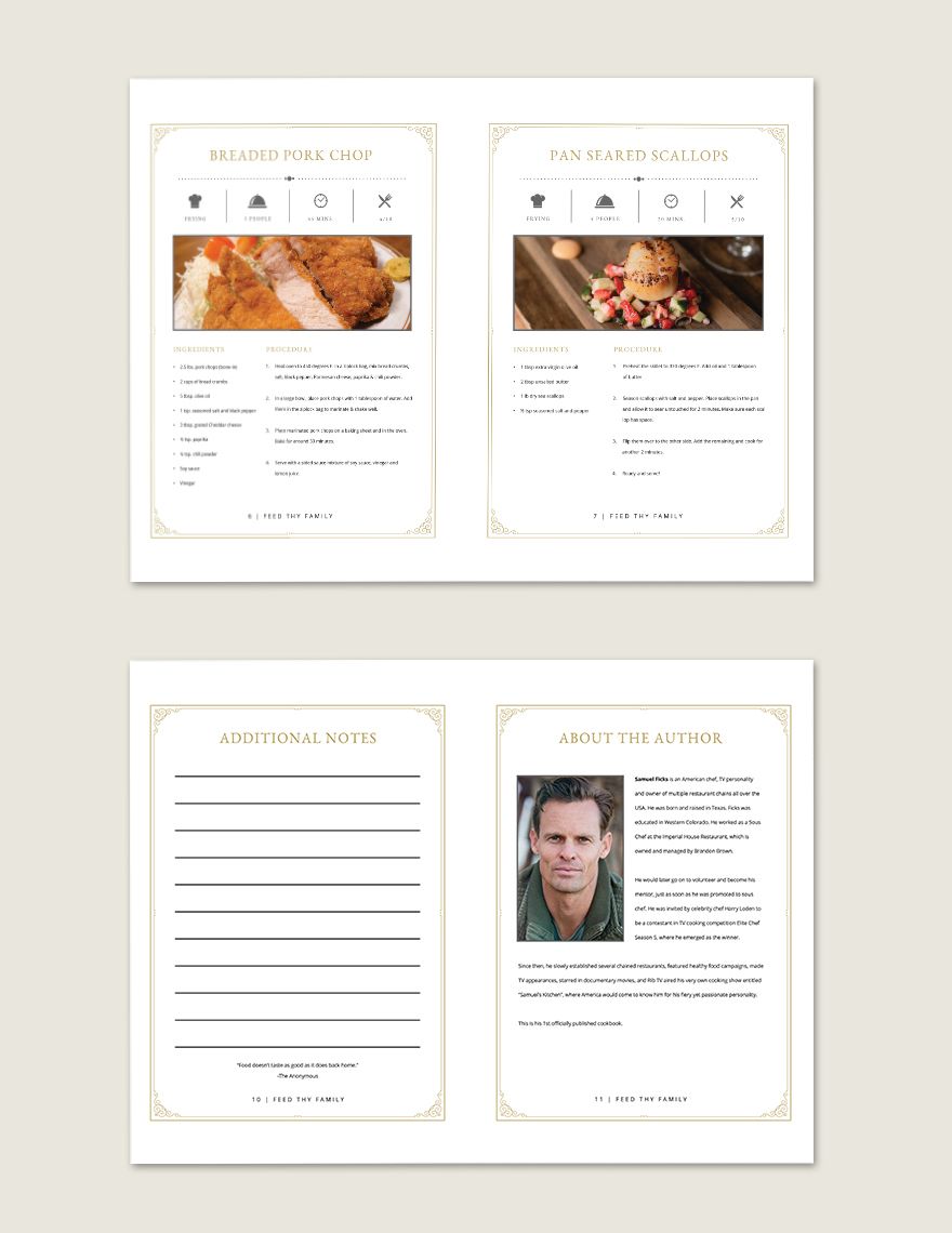 Family Heirloom Cookbook Template Word PSD Apple Pages Publisher 