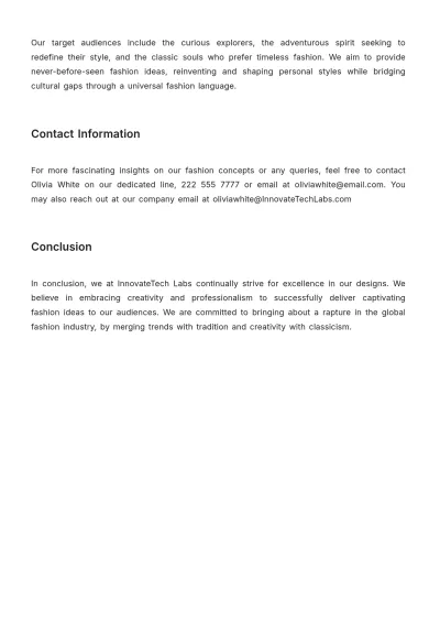 Free Fashion Concept Note Template to Edit Online