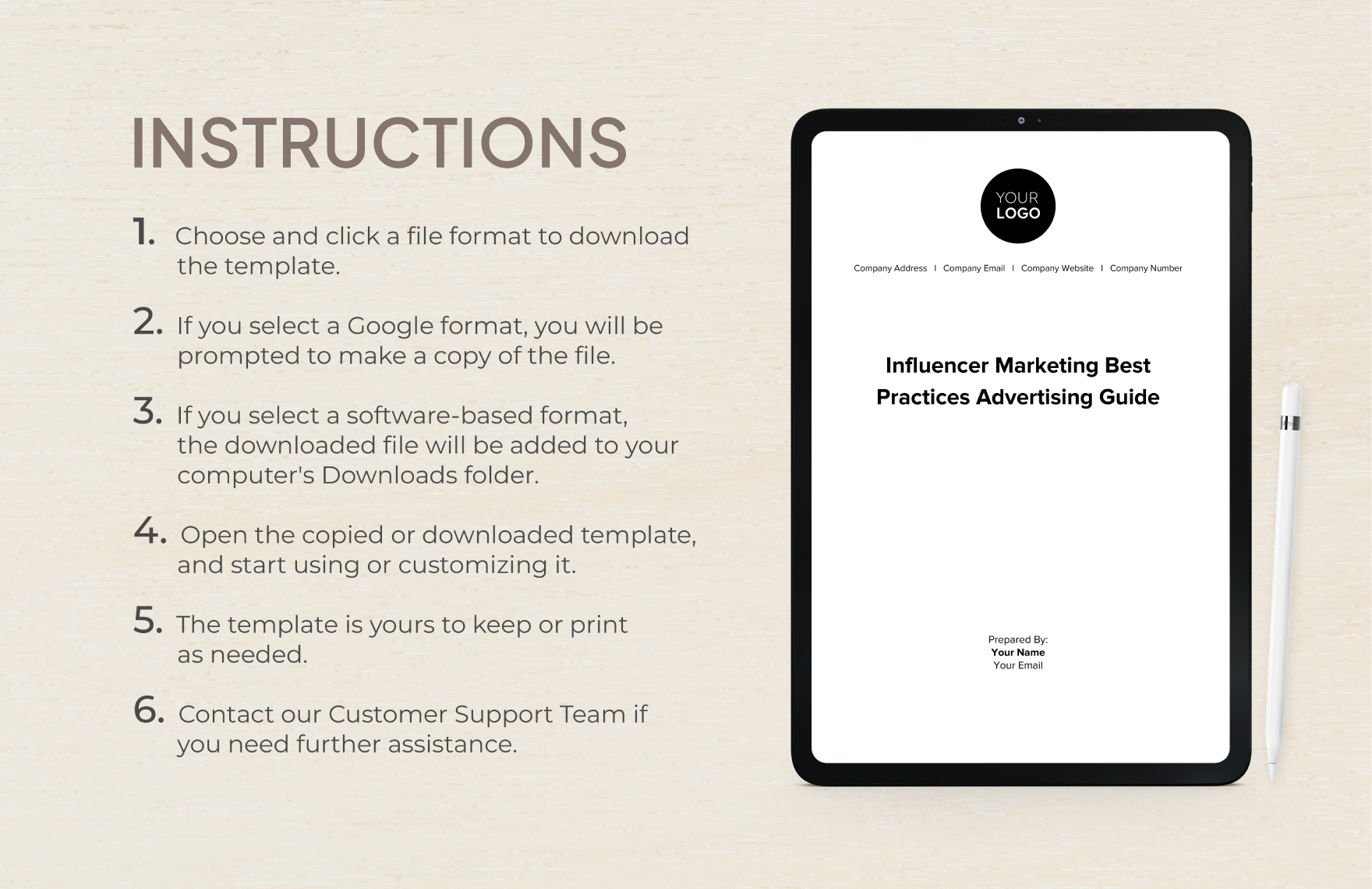 Influencer Marketing Best Practices Advertising Guide Template