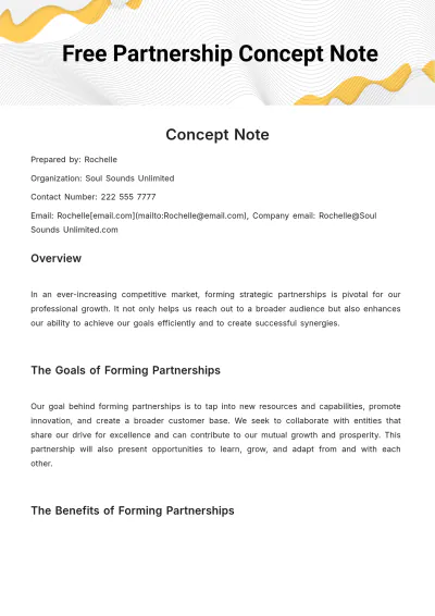 Free Partnership Concept Note Template to Edit Online