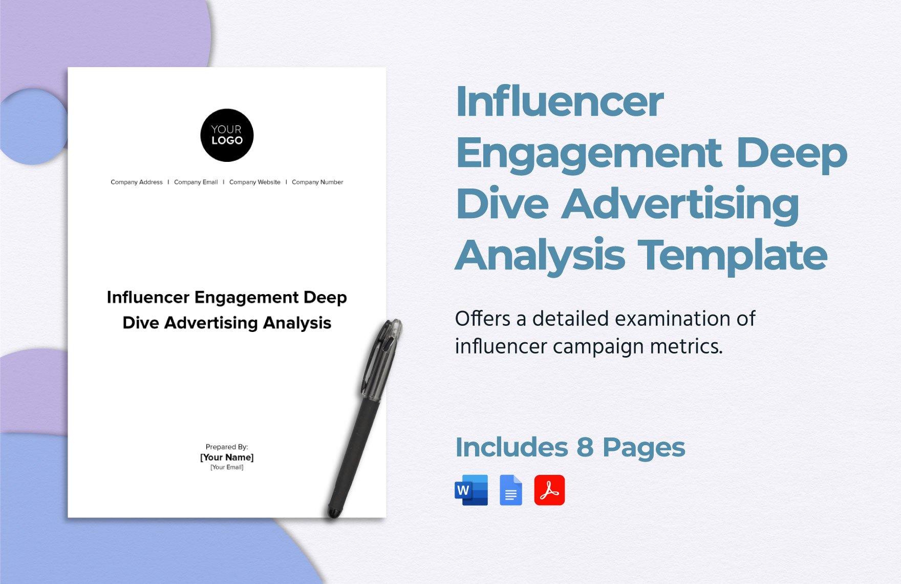 Influencer Engagement Deep Dive Advertising Analysis Template in Word, Google Docs, PDF