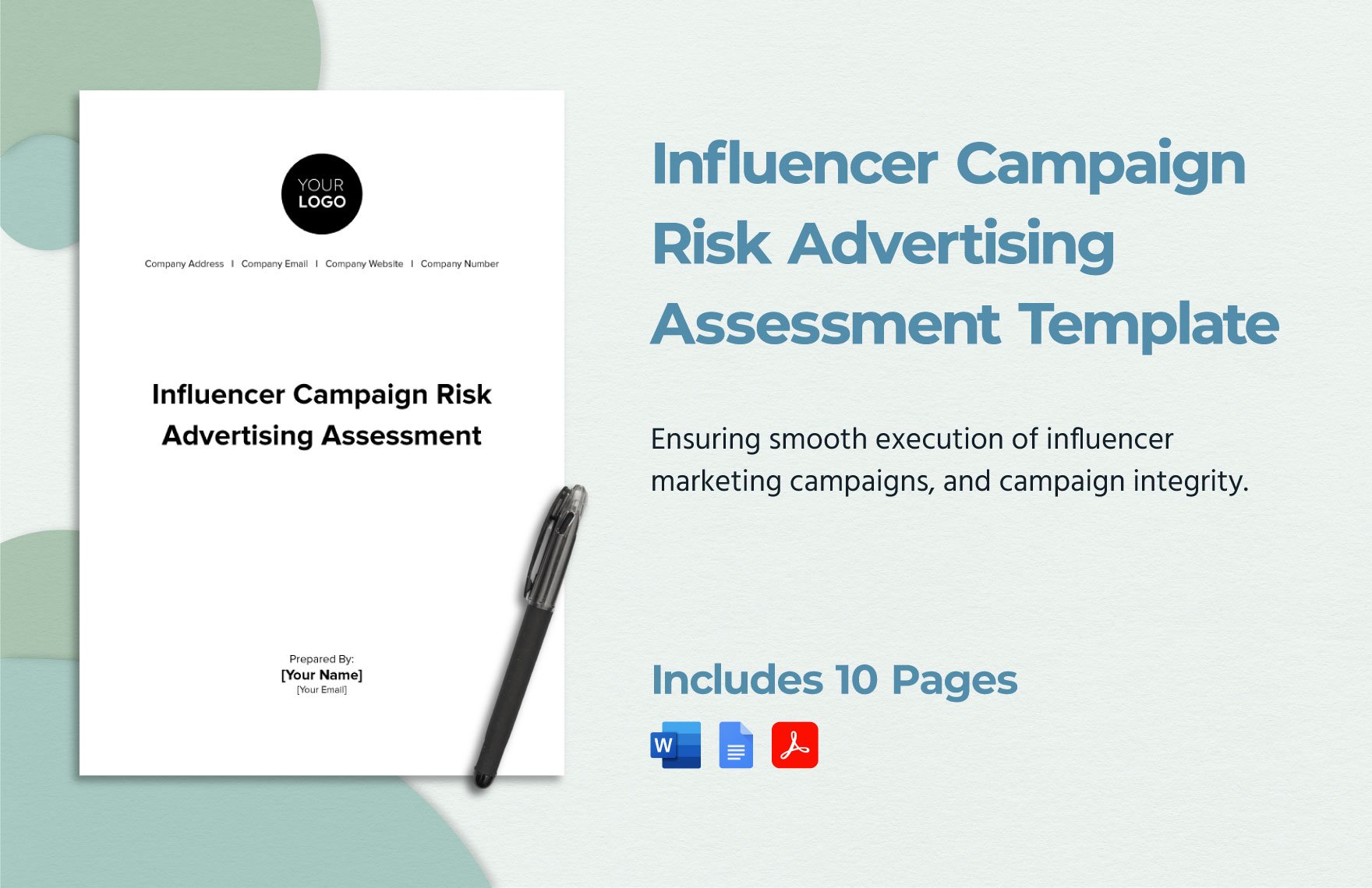 Influencer Campaign Risk Advertising Assessment Template in Word, Google Docs, PDF