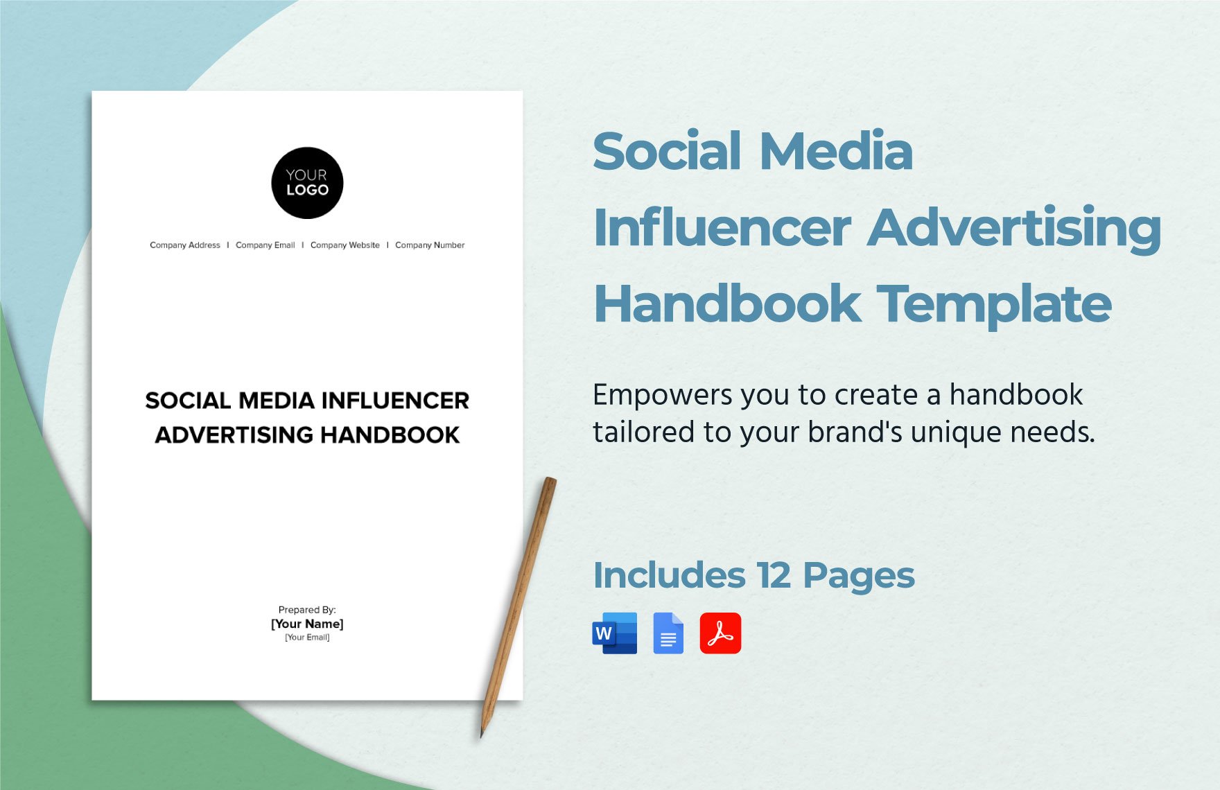 Social Media Influencer Advertising Handbook Template in Word, Google Docs, PDF