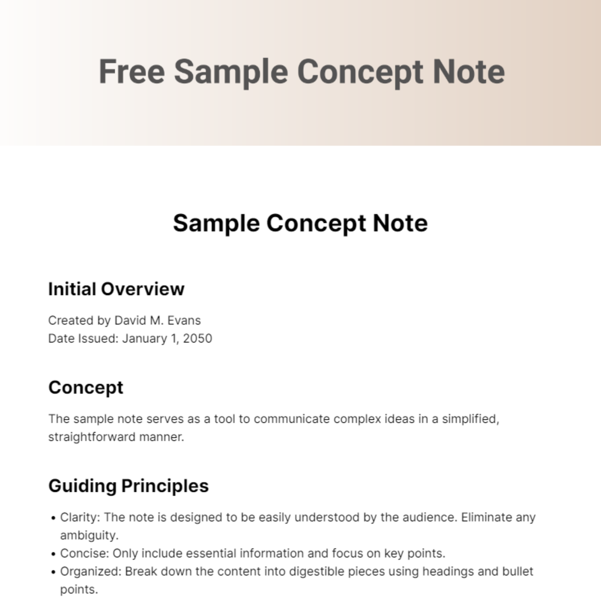 Sample Concept Note Template