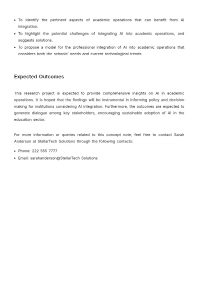 Free Academic Concept Note Template to Edit Online