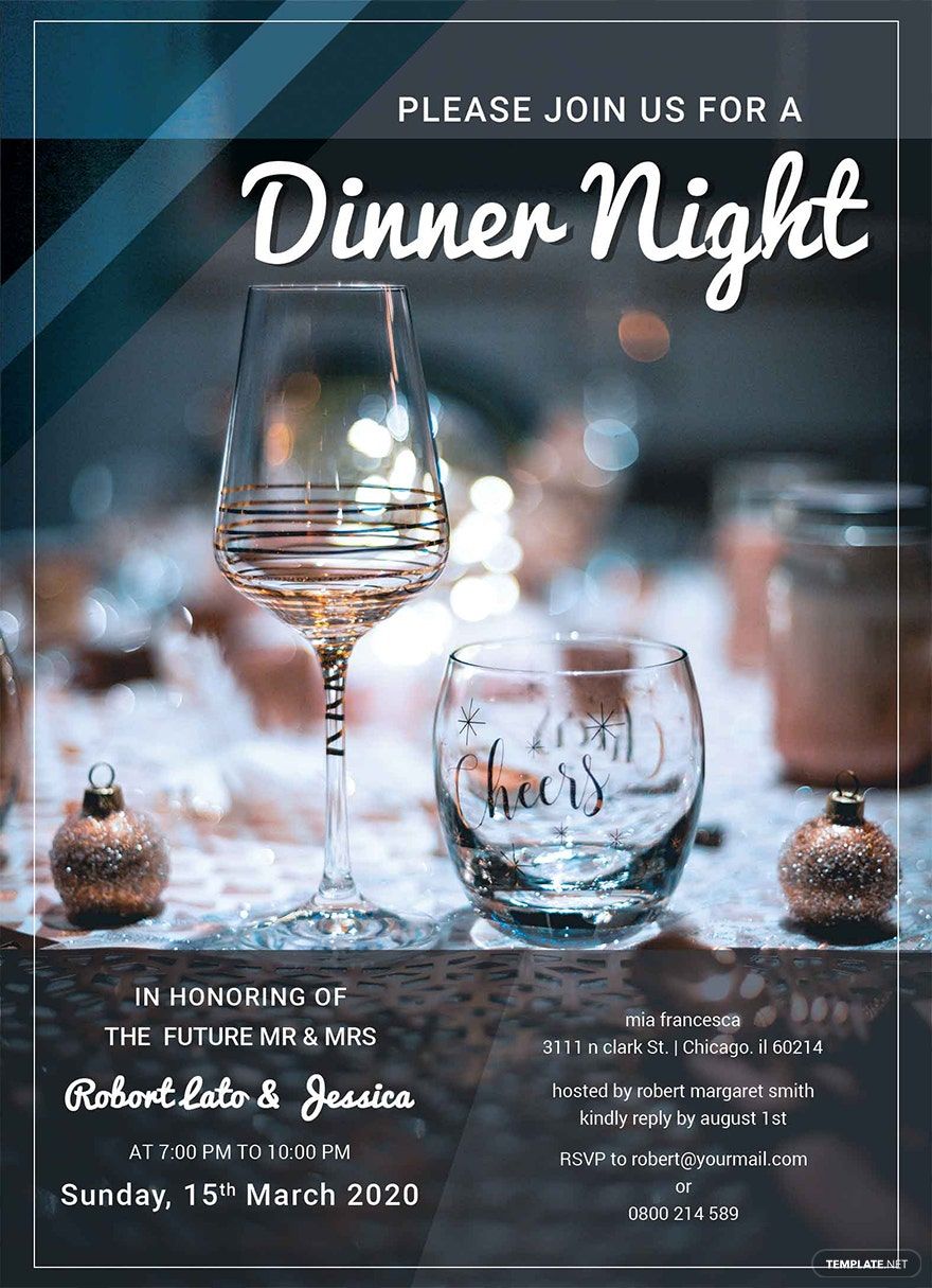 Dinner Night Party Invitation Template