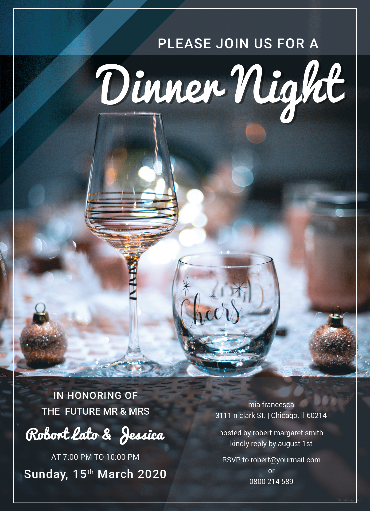 free dinner night party invitation template