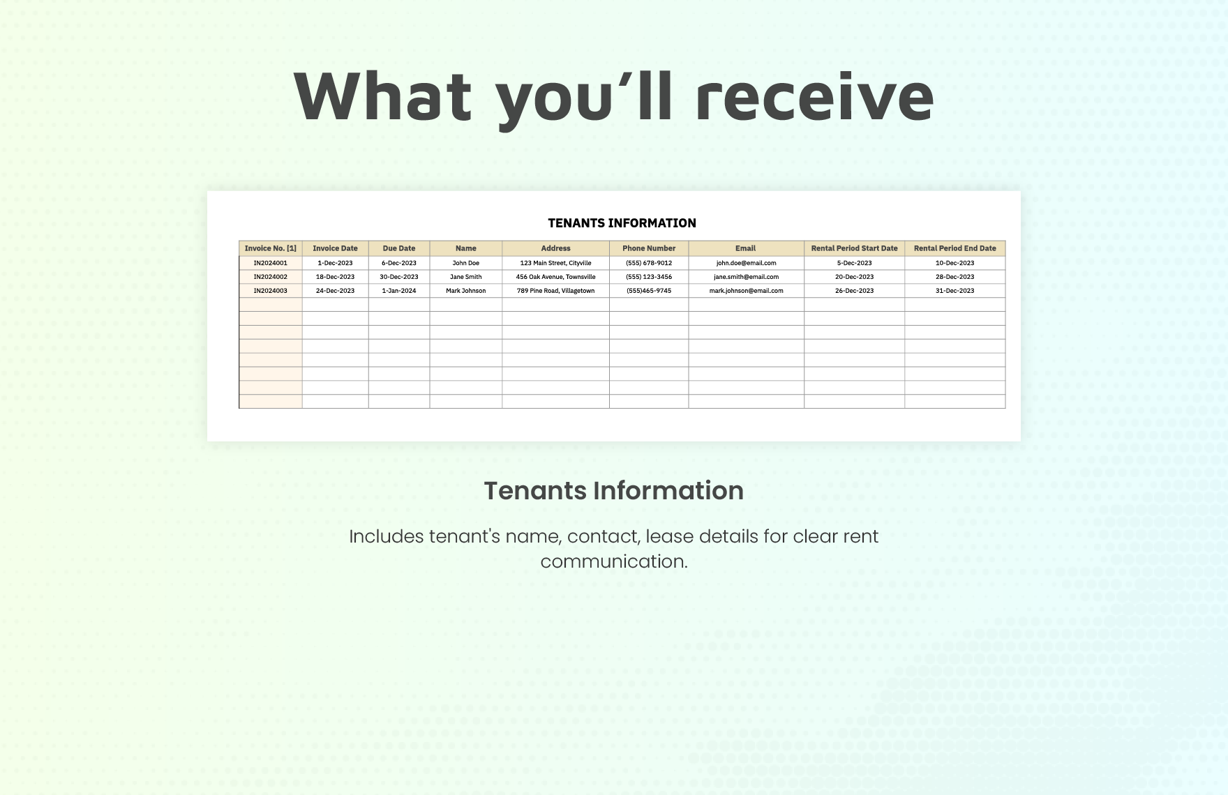 Rent Due Invoice Template
