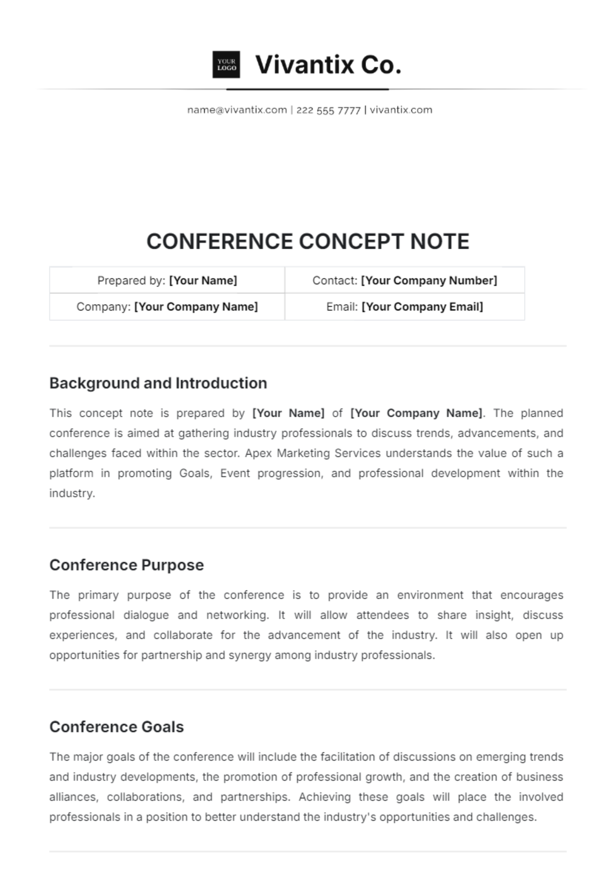 Conference Concept Note Template - Edit Online & Download