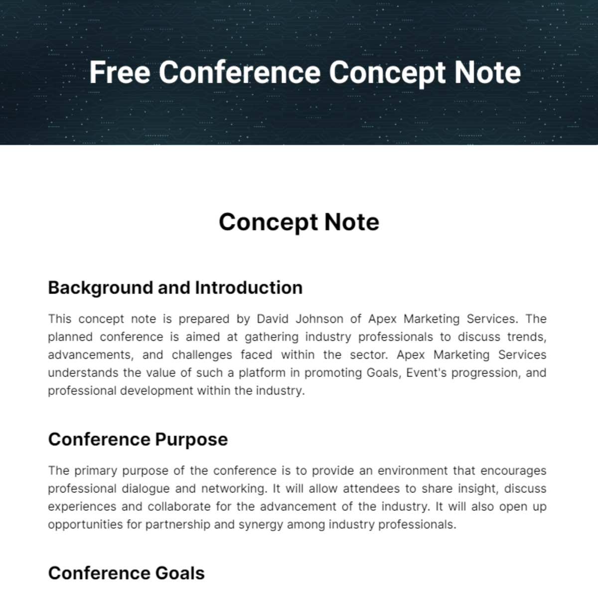 Conference Concept Note Template