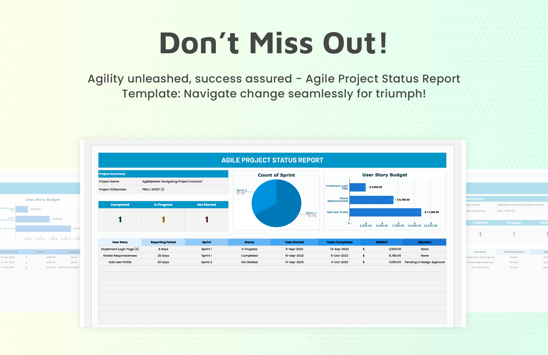 Agile Project Status Report Template