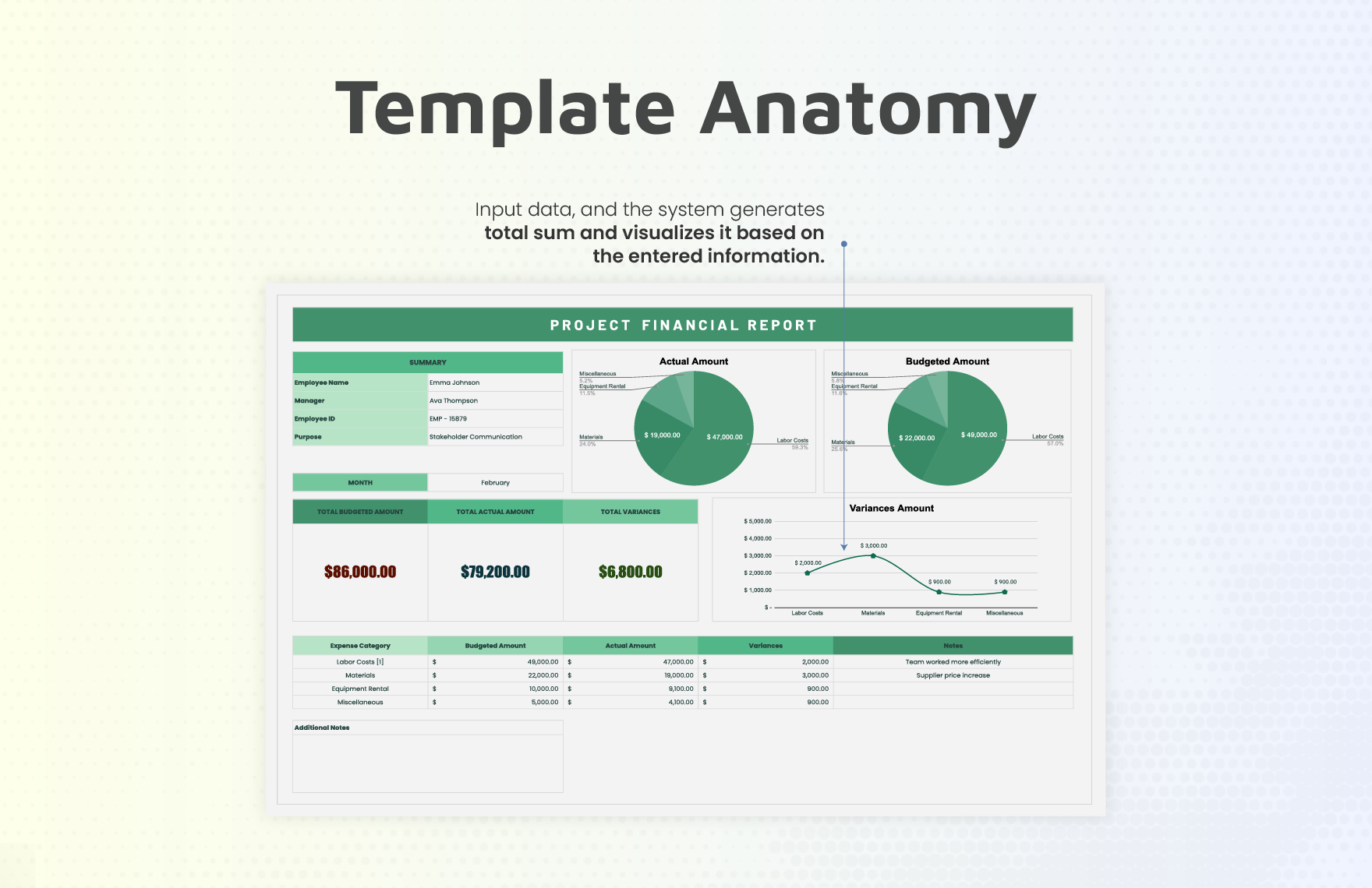 Project Financial Report Template