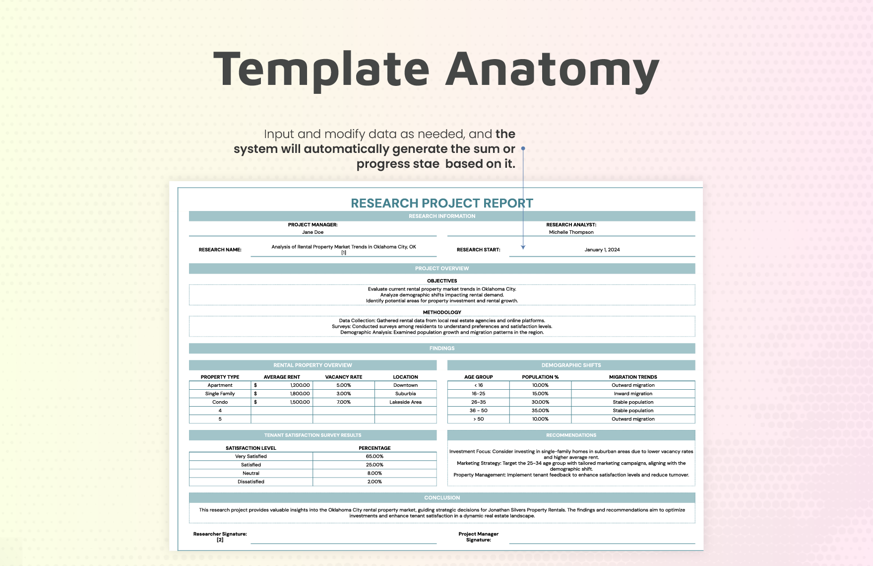 Research Project Report Template in Google Sheets, Excel - Download ...