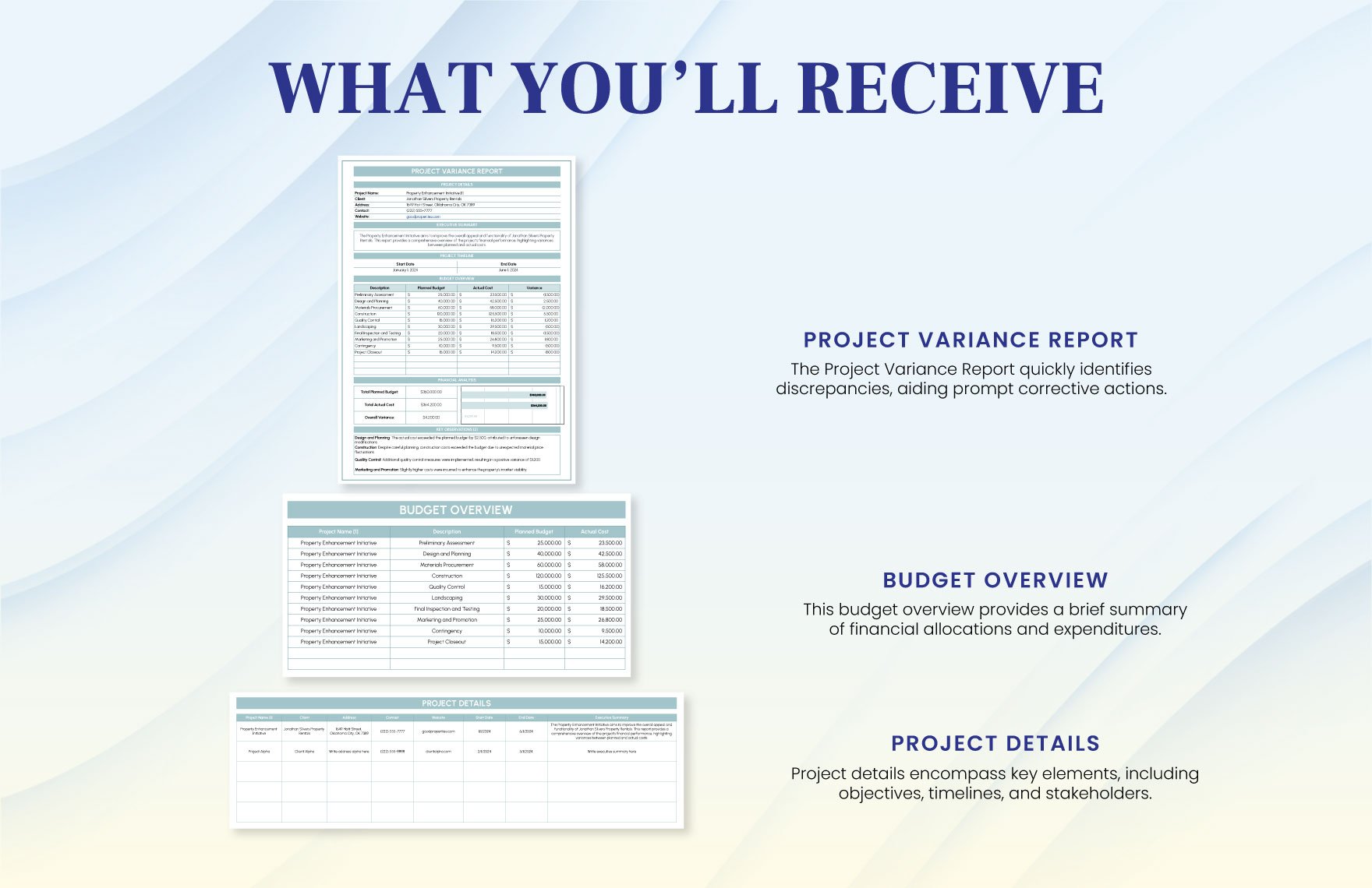 Project Variance Report Template