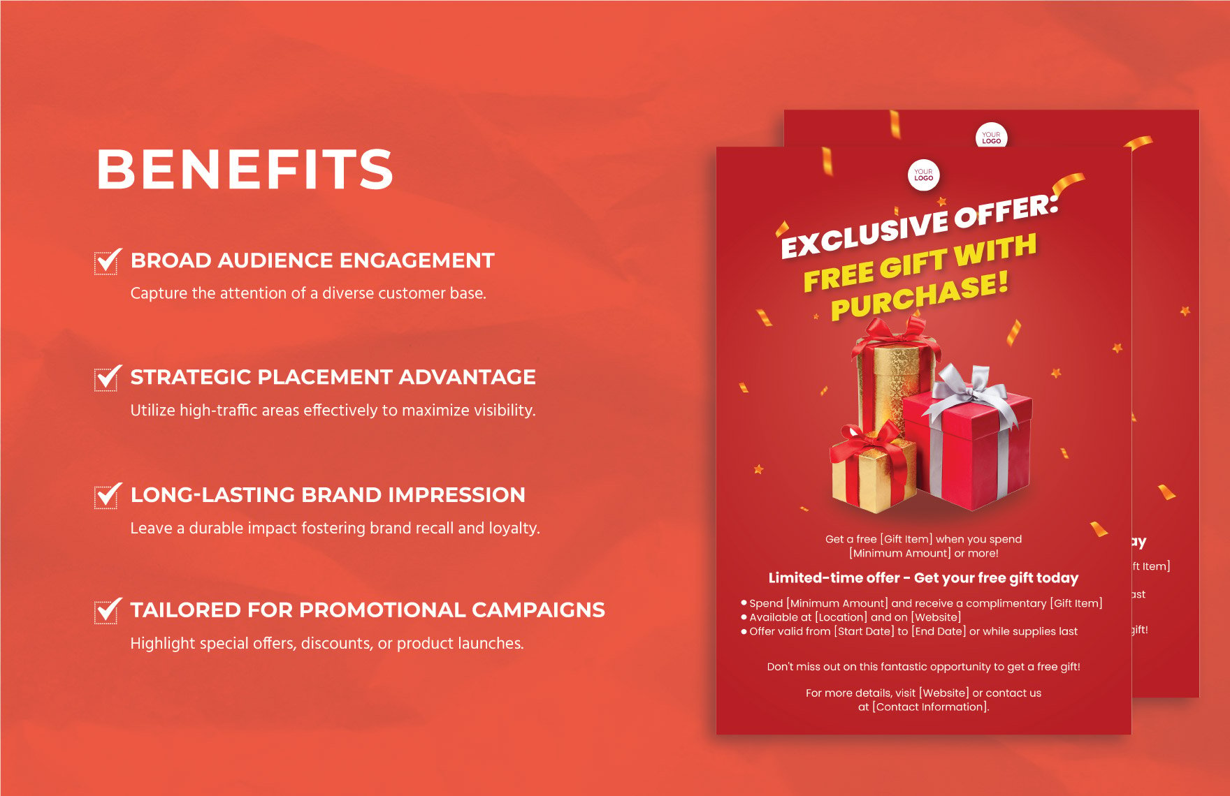 Sales Free Gift with Purchase Poster Template