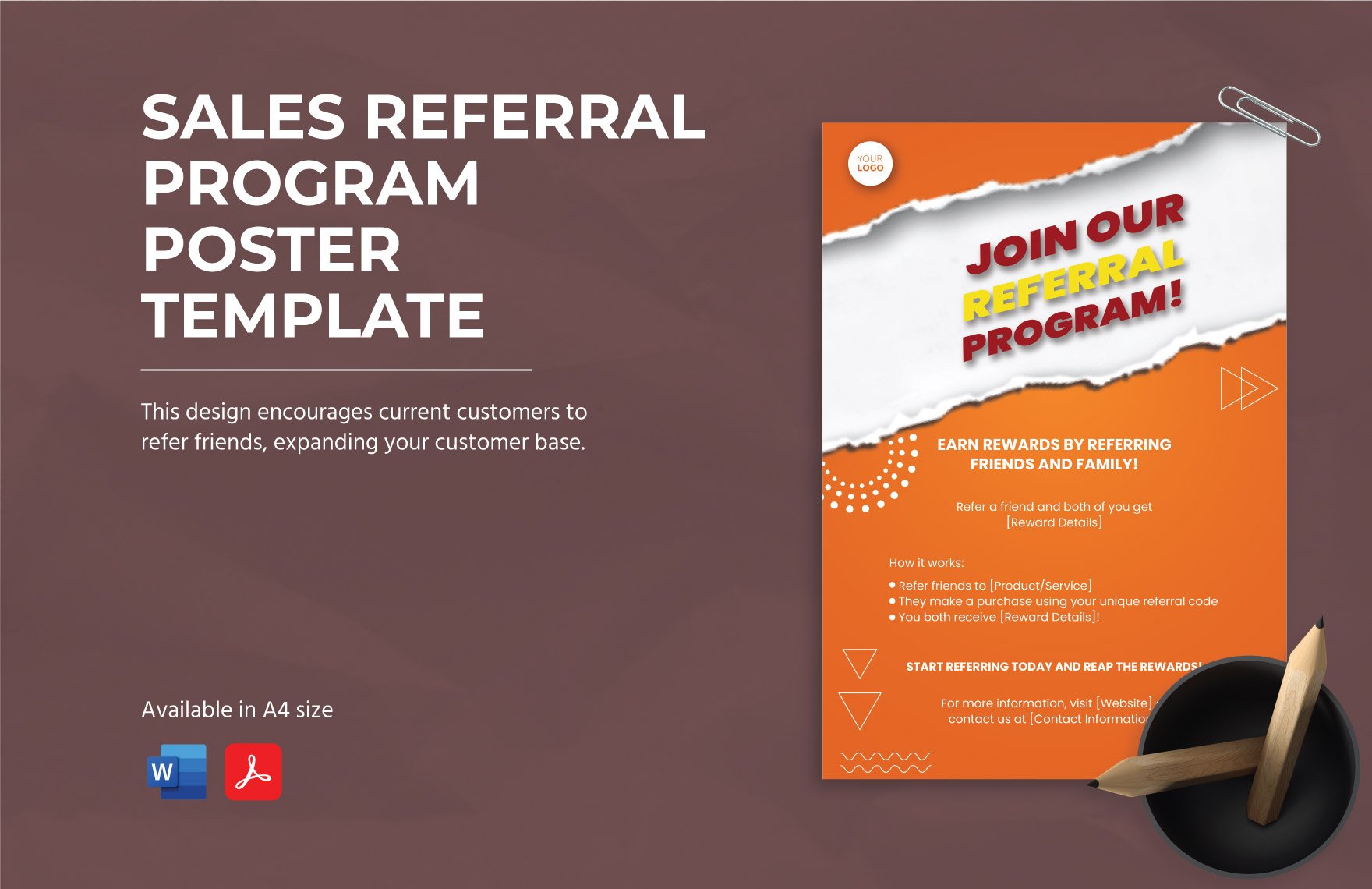 Sales Referral Program Poster Template
