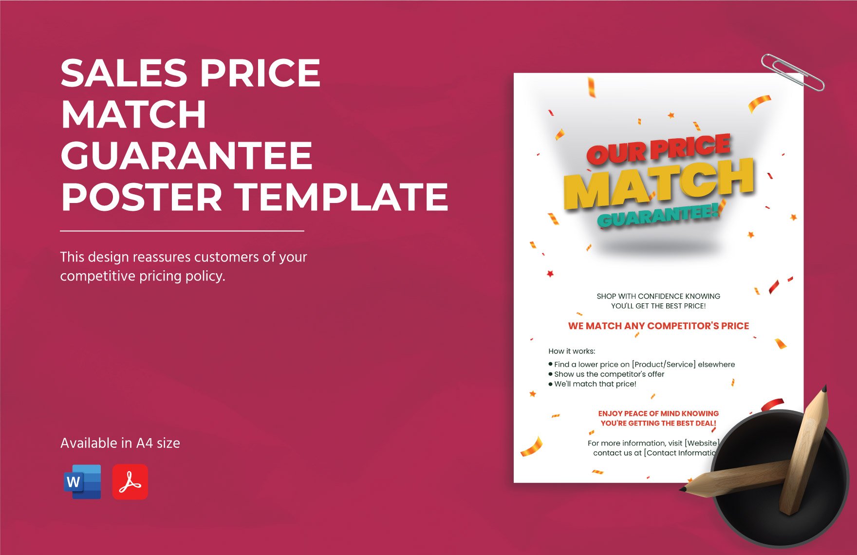 Sales Price Match Guarantee Poster Template