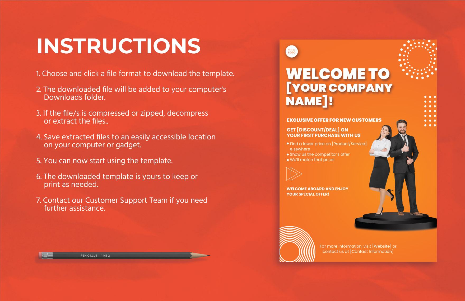 Sales New Customer Welcome Offer Poster Template
