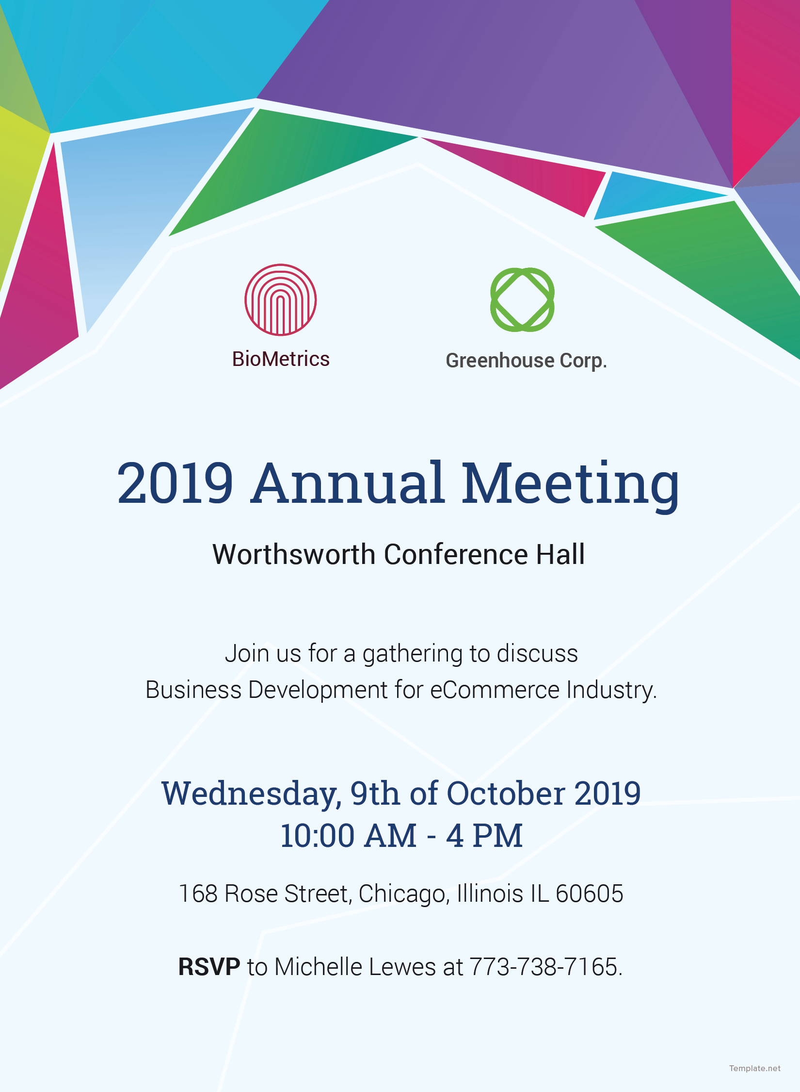 Annual Meeting Invitation Template in Adobe Illustrator Photoshop