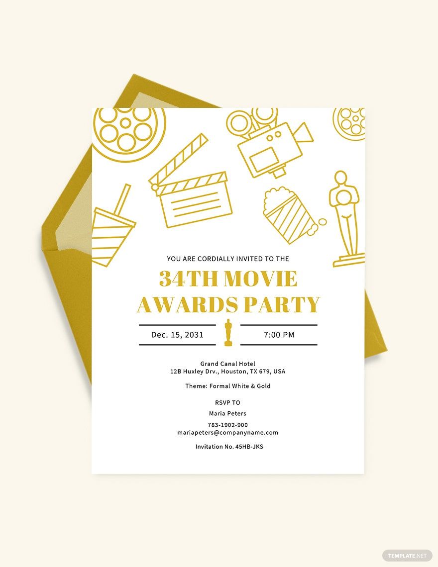 Movie Awards Party invitation Template