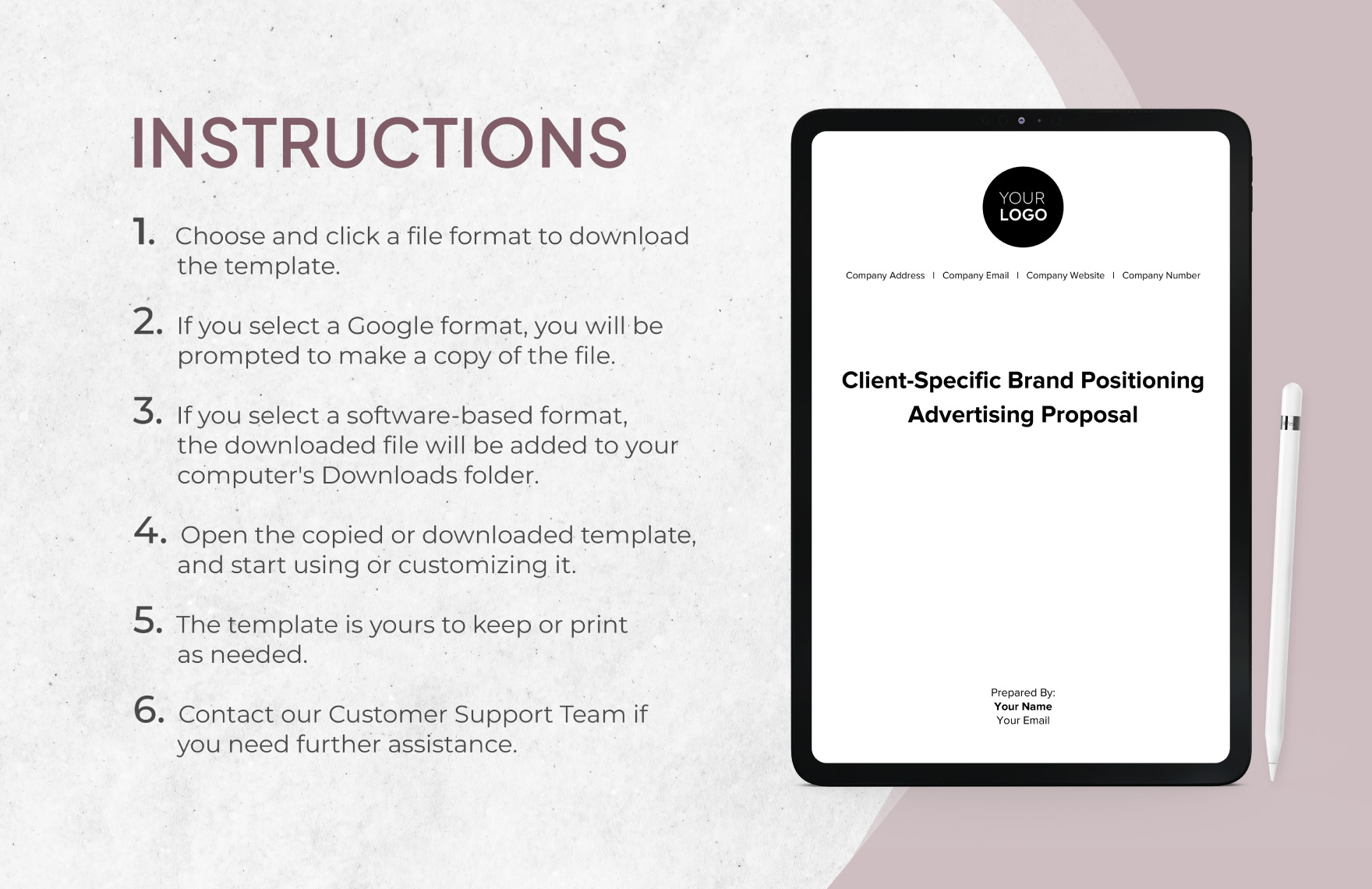 Client-Specific Brand Positioning Advertising Proposal Template
