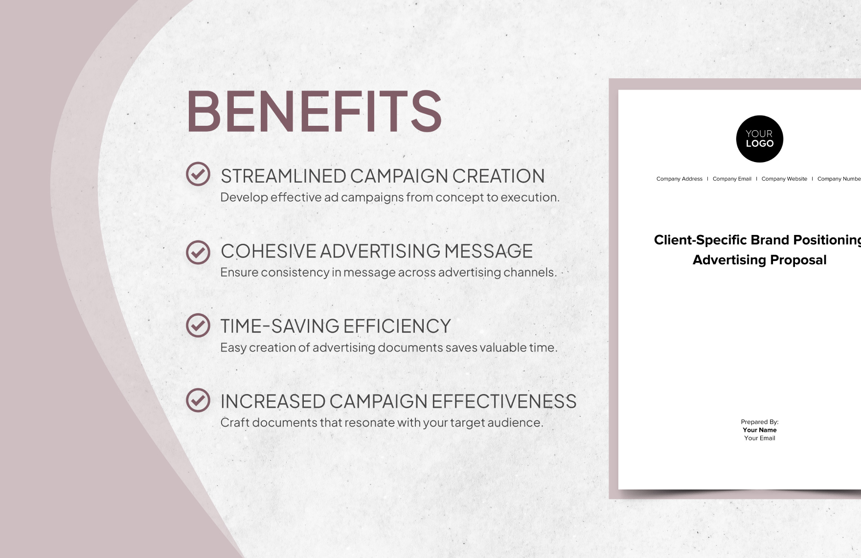 ClientSpecific Brand Positioning Advertising Proposal Template