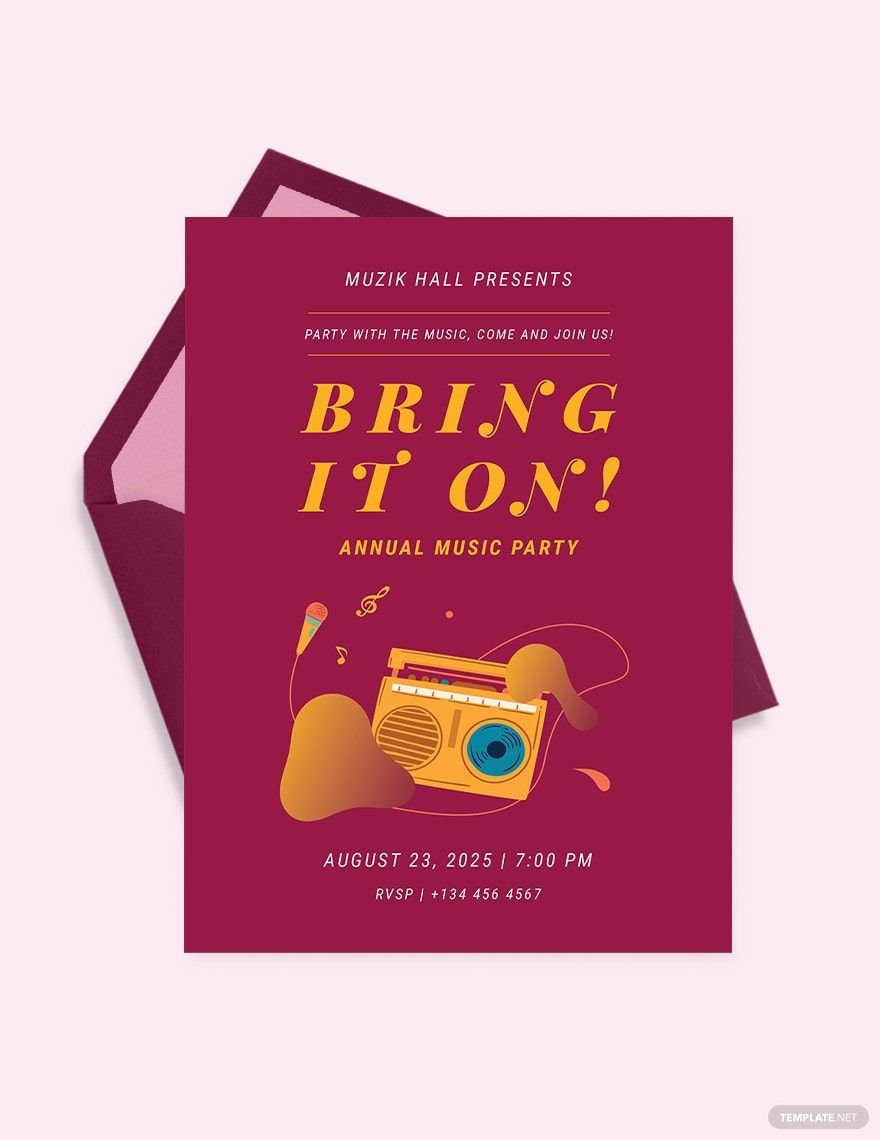 Music Party Invitation Template