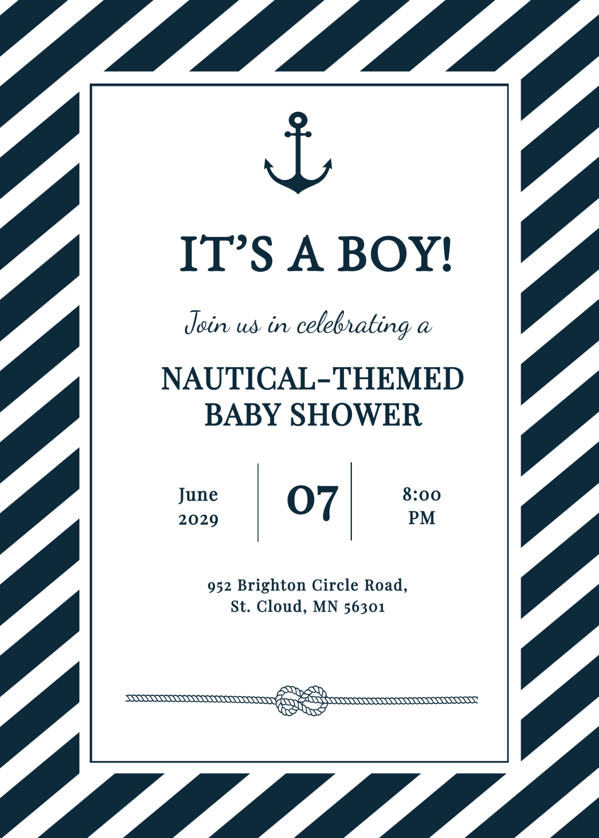 Nautical Baby Shower Invitation Template