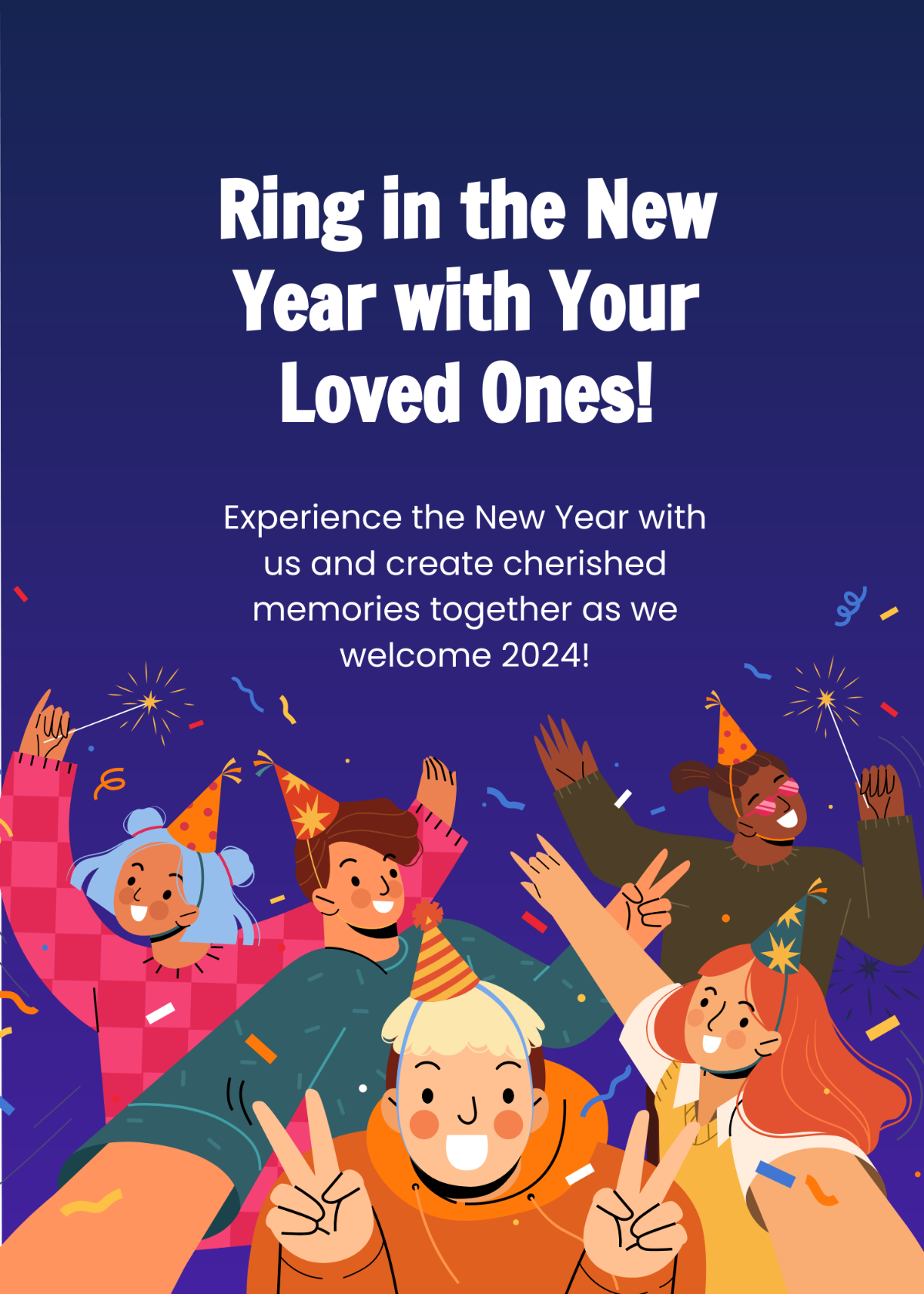 Free New Year Invitation for Friends Template