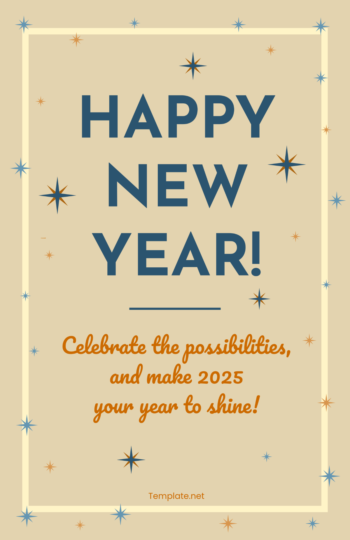 Vintage New Year Poster Template - Edit Online & Download