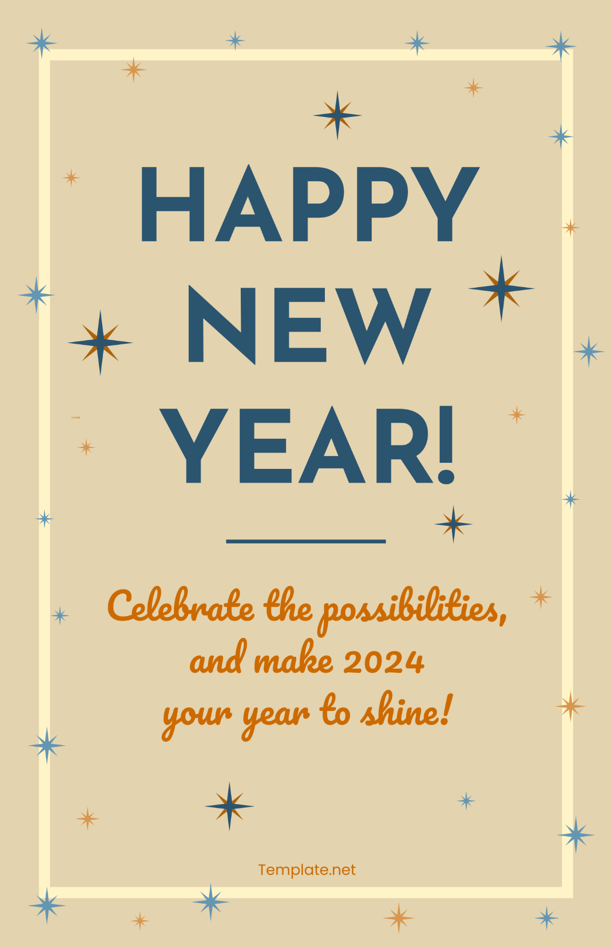 Vintage New Year Poster Template