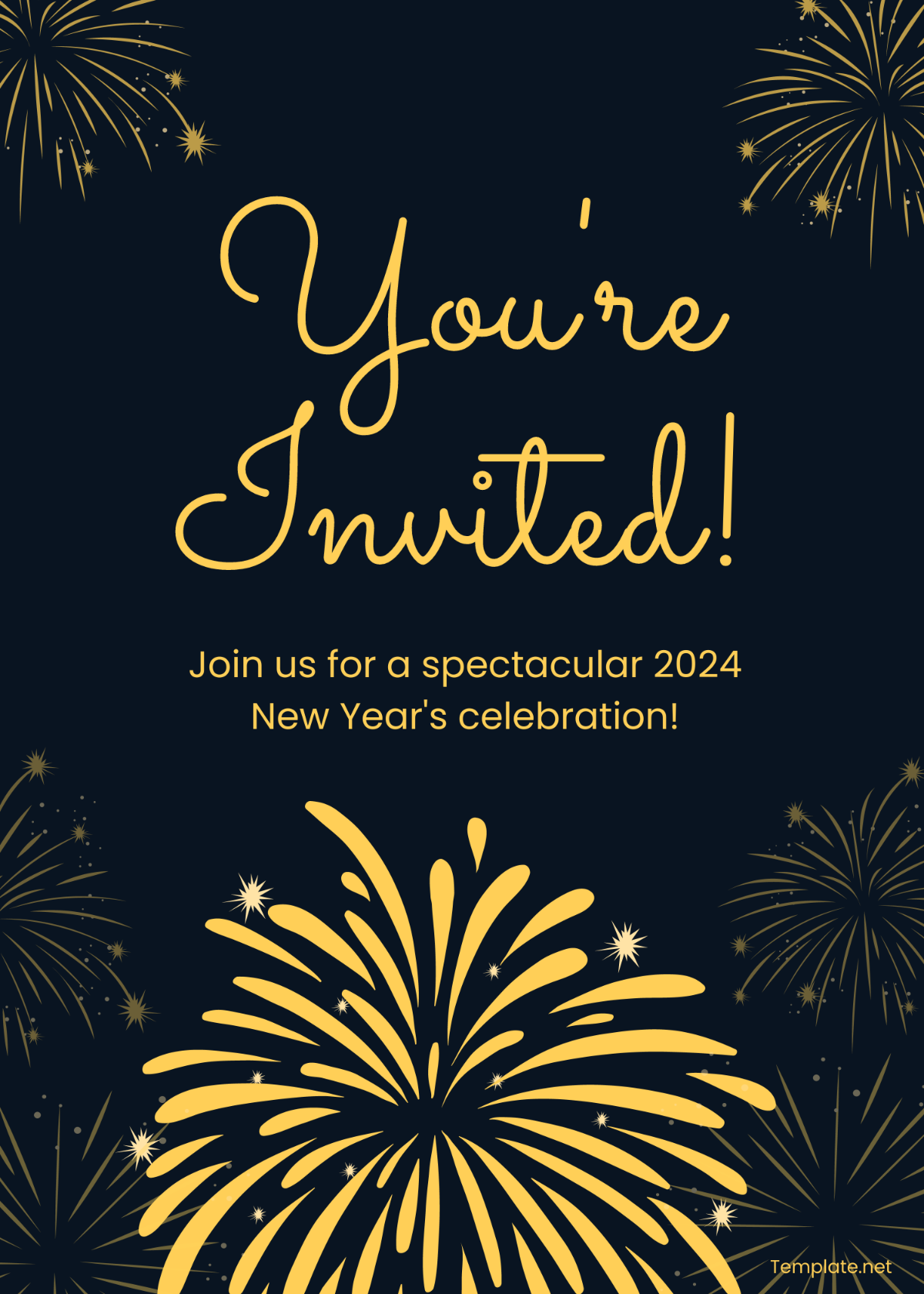 Free Printable New Year Invitation Template