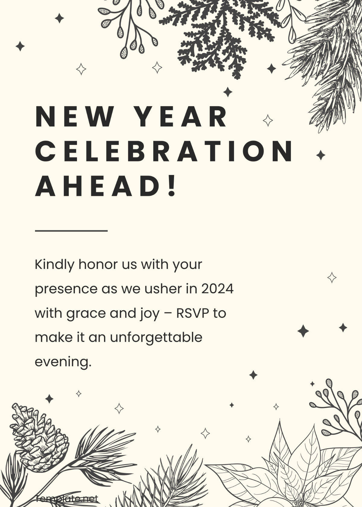 Free Formal New Year Invitation Template