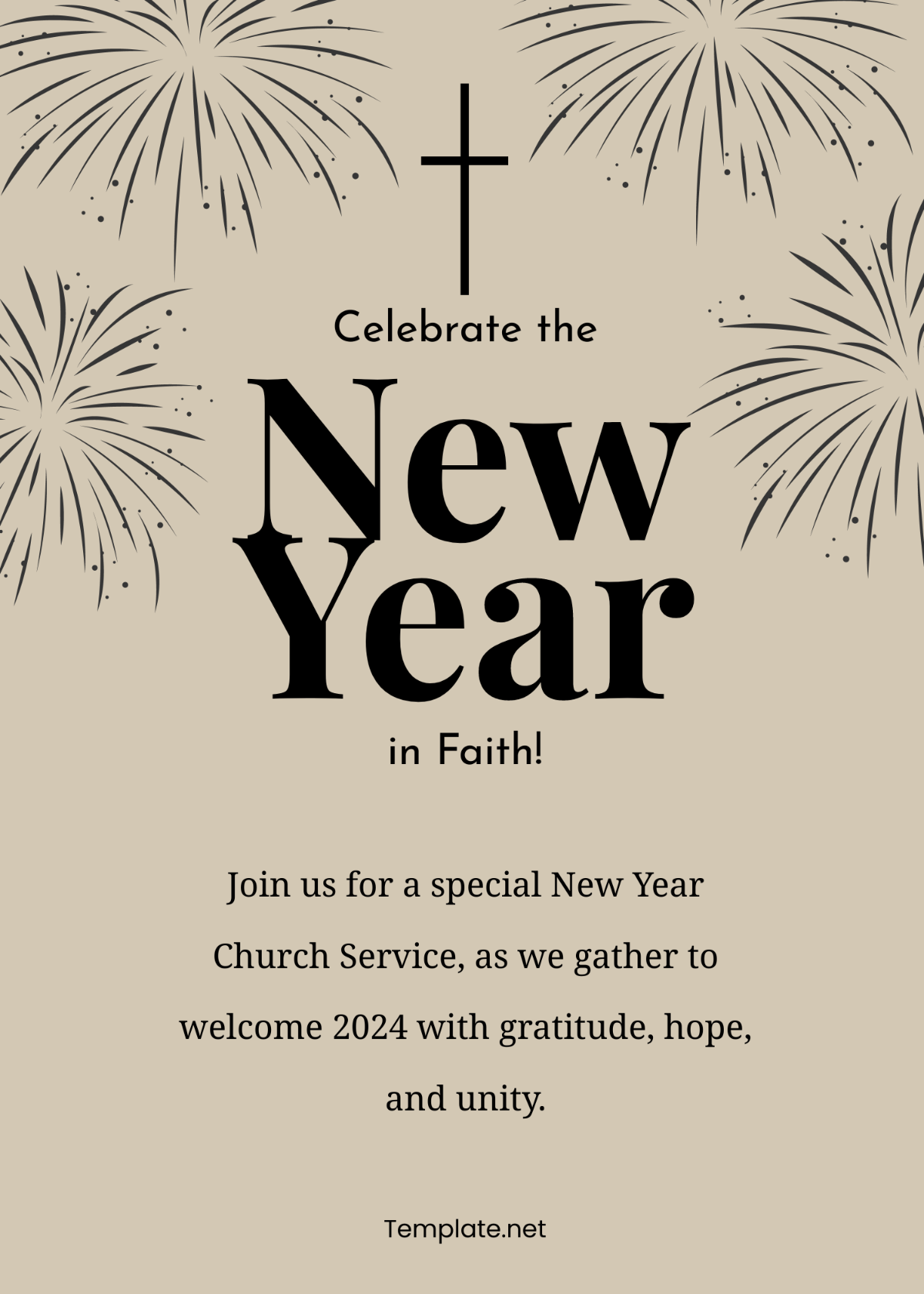 New Year Church Service Invitation