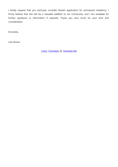 Free Letter to Immigration Officer for Permanent Residency Template to Edit Online