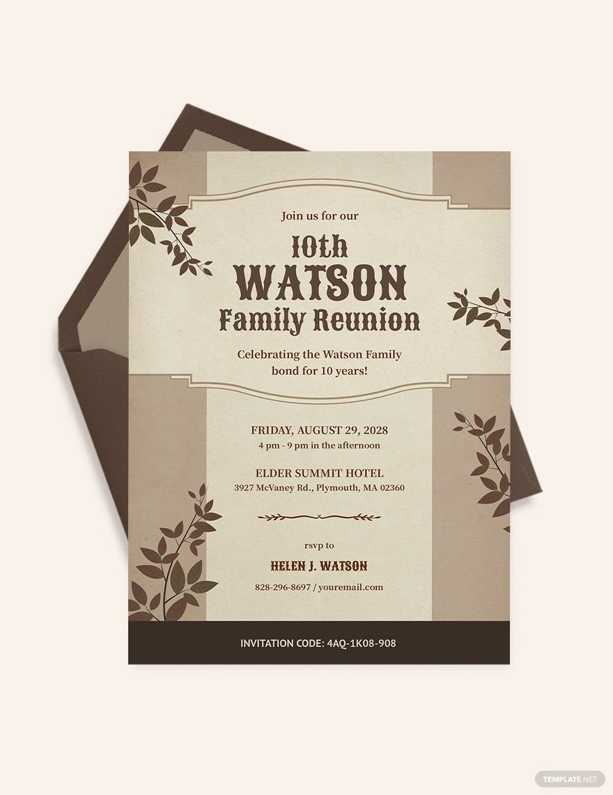 Old Family Reunion Invitation Template