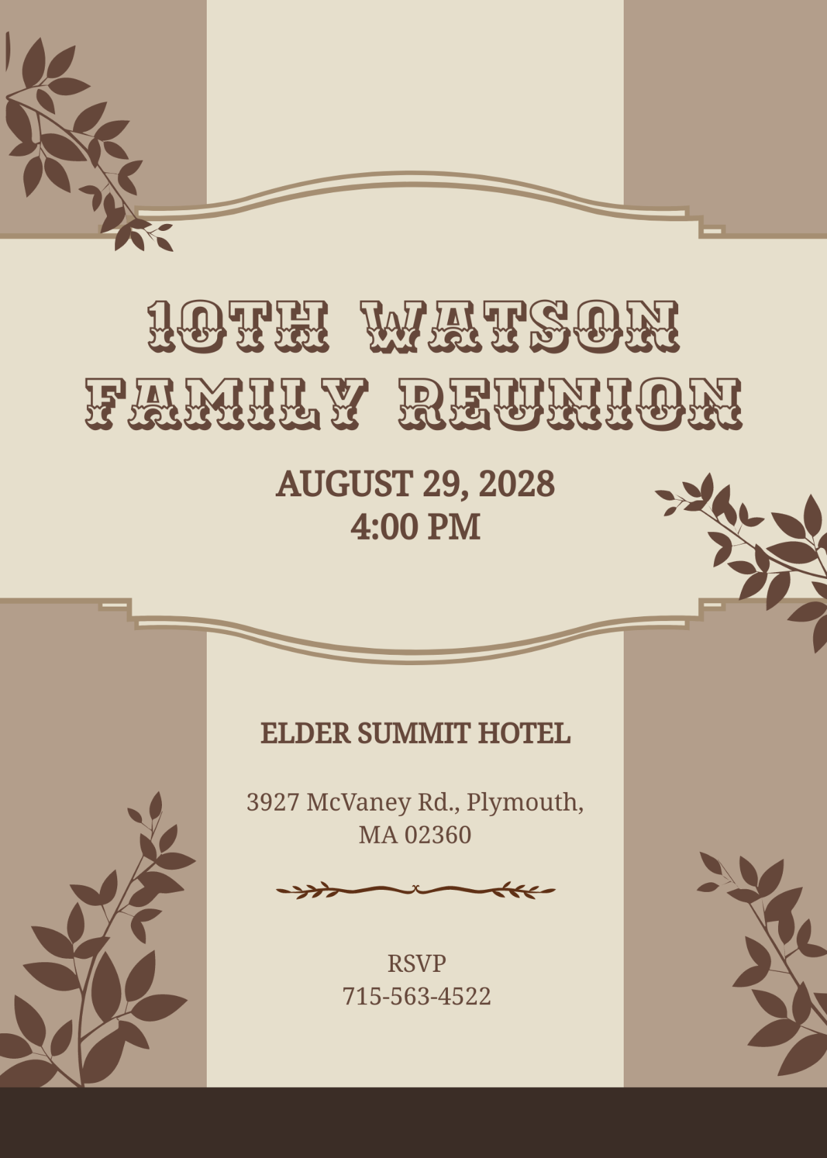 Old Family Reunion Invitation Template