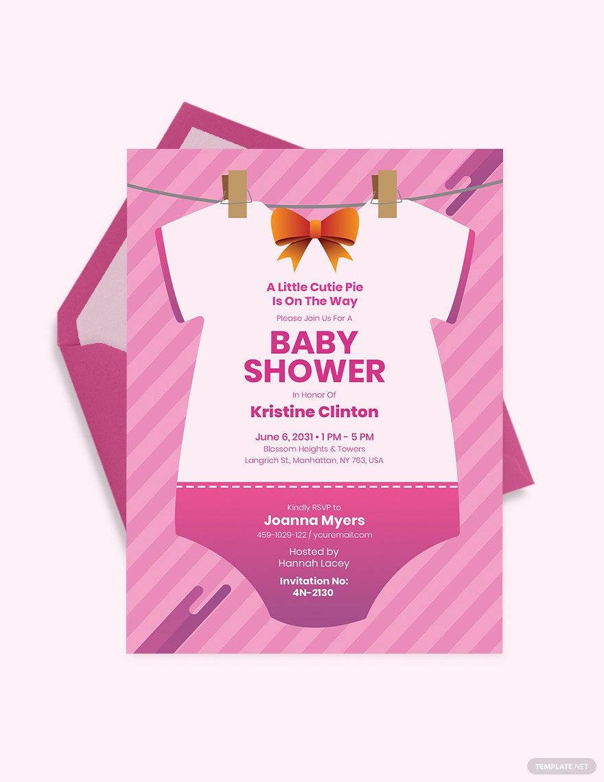 Onesie Baby Shower Invitation Template