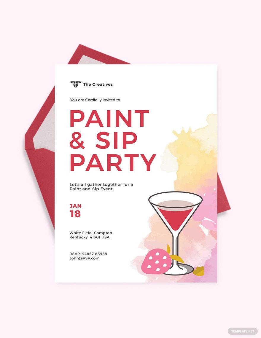 Paint and Sip Party Invitation Template