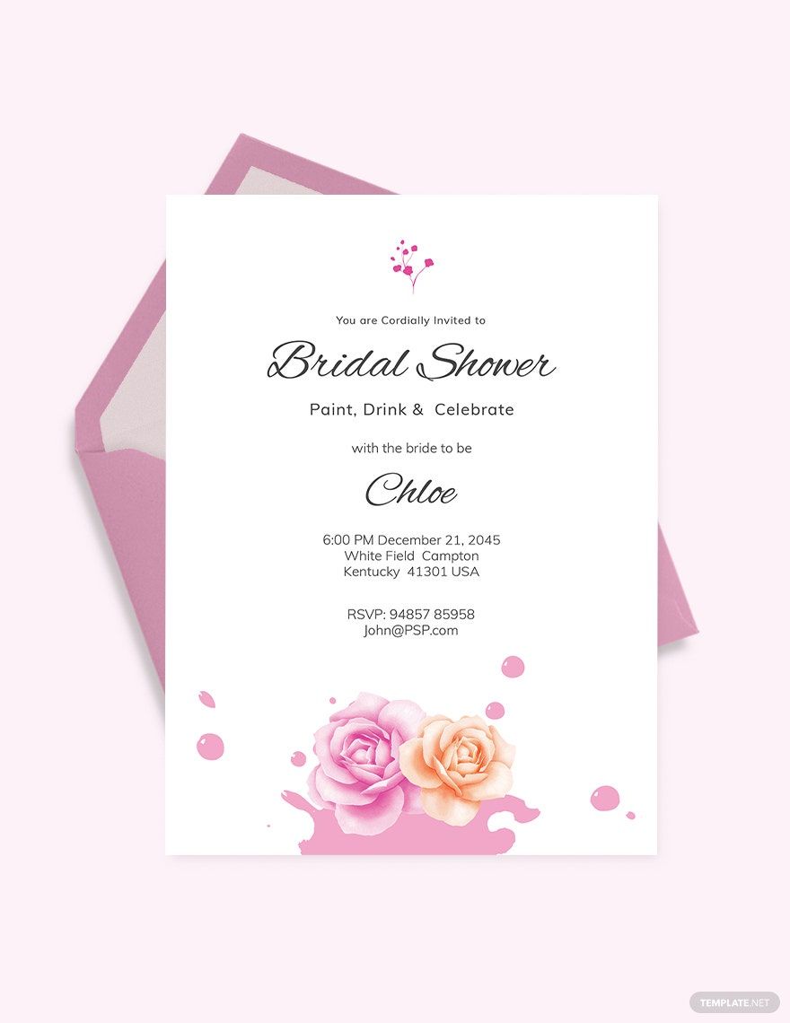 Paint Party Bridal Shower Invitation Template