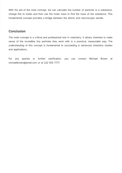 Free Mole Concept Note Template to Edit Online
