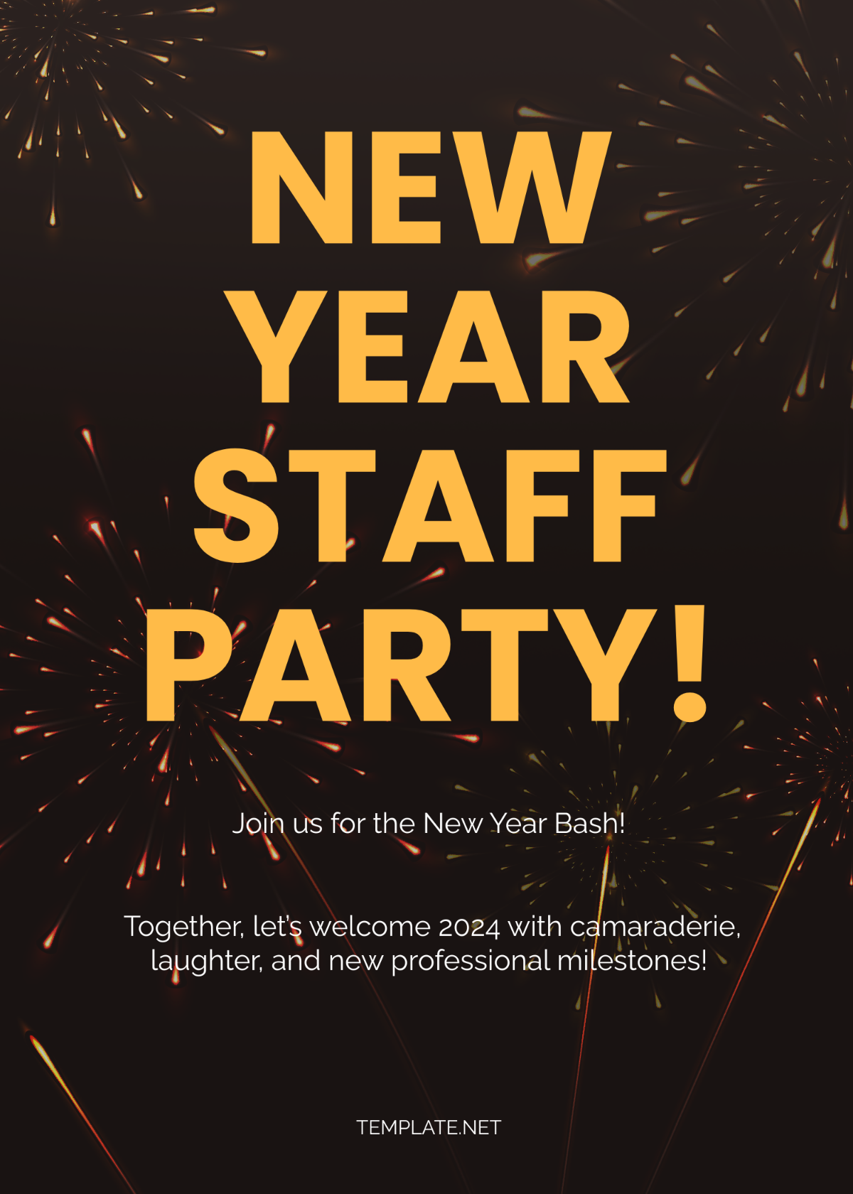 Free New Year Staff Party Invitation Template