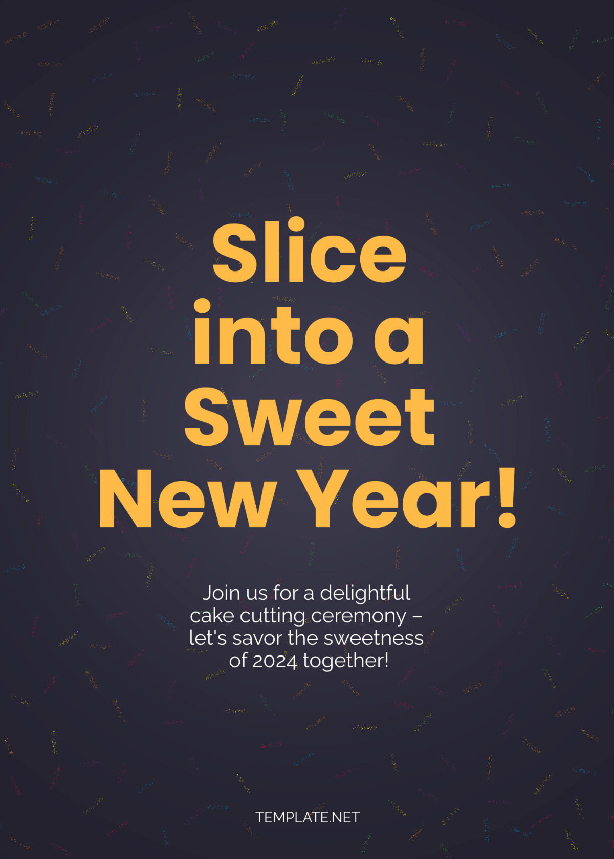 Free New Year Cake Cutting Invitation Template